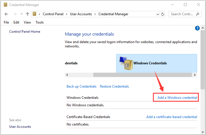 add a Windows credential