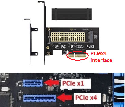 PCIe interface and slot