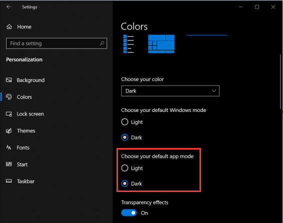 enable Windows Explorer dark theme