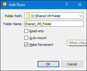 configure shared folder properties