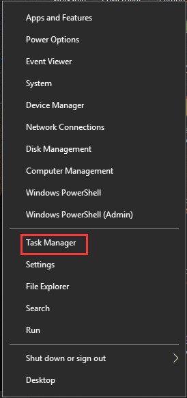 click on Task Manager