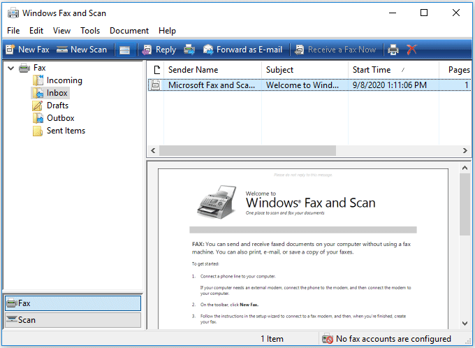 Windows Fax and Scan Windows 10