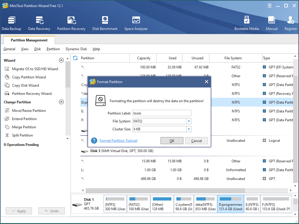 Assign New Formats to Target Partition