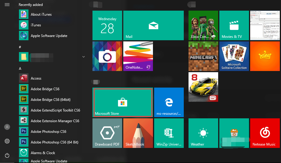 choose Windows Store