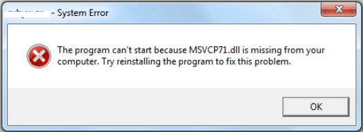 msvcp71.dll is missing