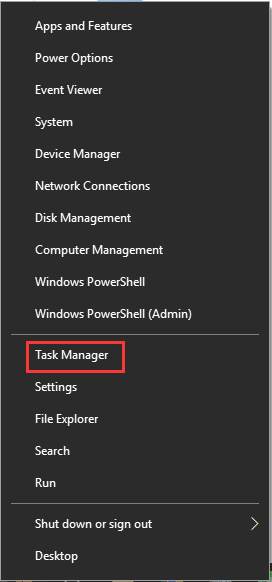 click on Task Manager