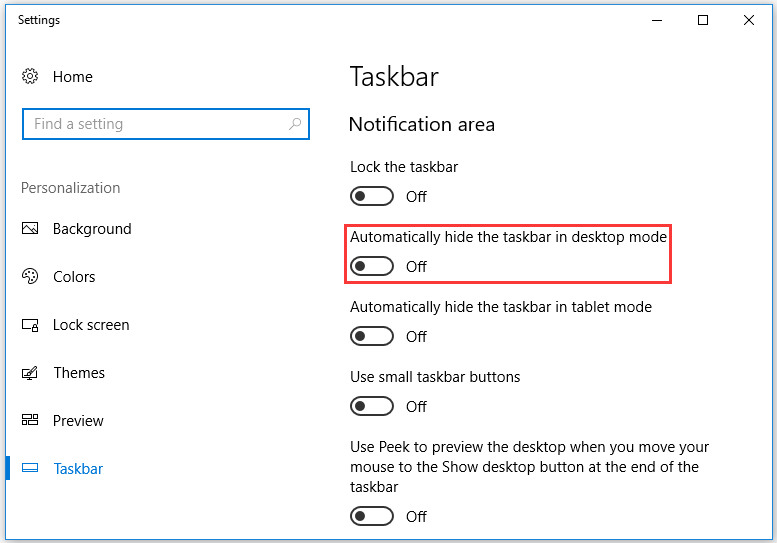 make Windows 10 taskbar always on top
