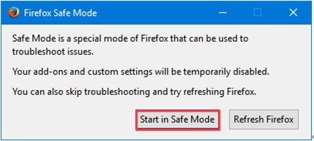 restart Firefox in Safe Mode