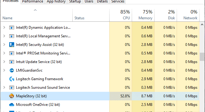 End MapleStory Process from Task Manager