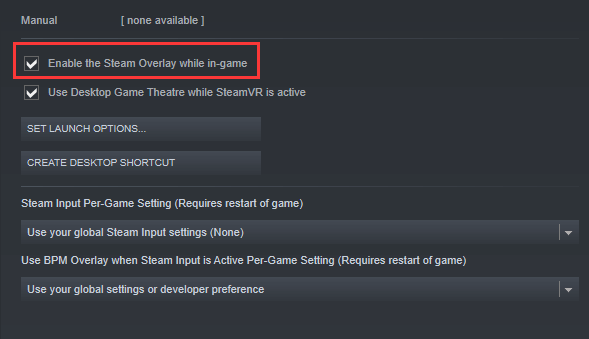enable Steam Overlay
