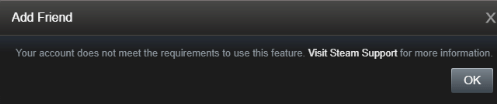 Your account does not meet the requirements to use this feature