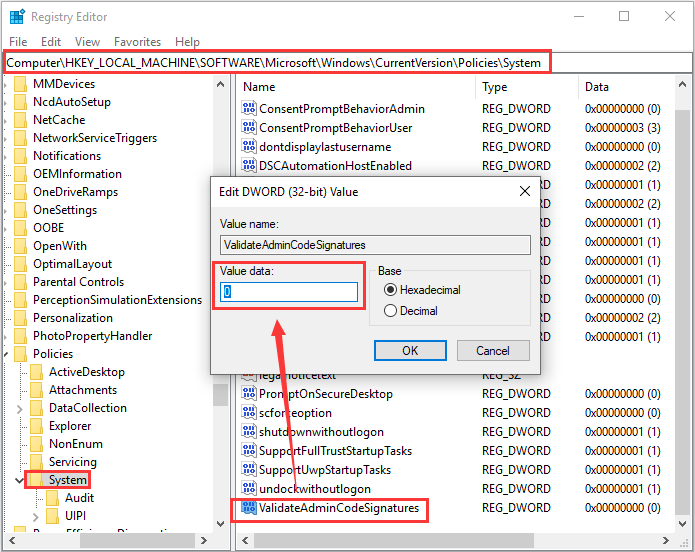 modify Windows registry