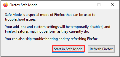 start Firefox in Safe Mode