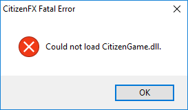FiveM could not load citizengame.dll