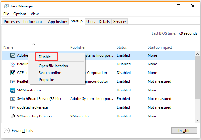 disable Adobe GC Invoker Utility from Task Manager