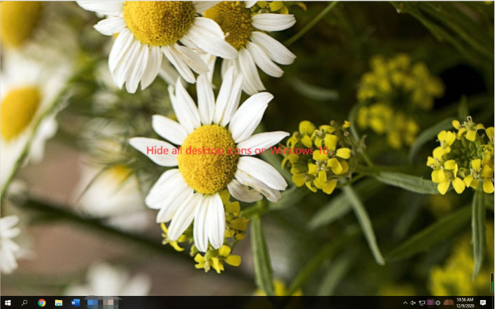 hide all desktop icons on Windows 10