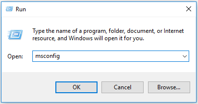 open system configuration from run window