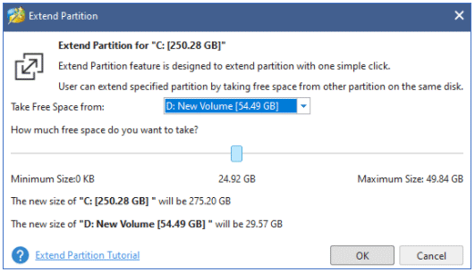 take free space from another partition
