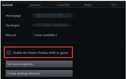 untick Enable the Steam Overlay while in-game