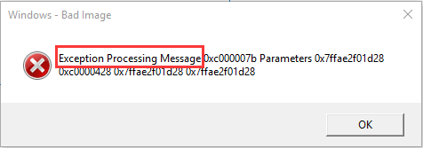 exception processing message error