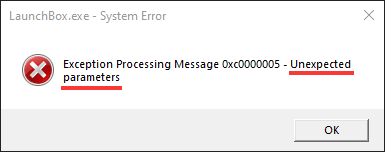 exception processing message unexpected parameters
