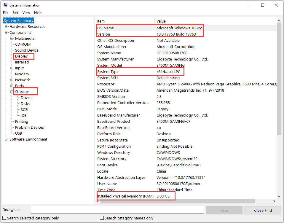 check your system specs