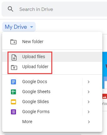 upload files or folder