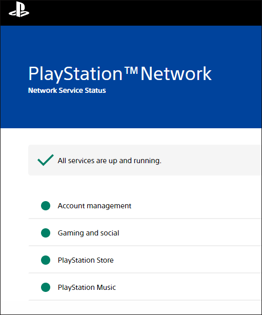 check PS4 Network status