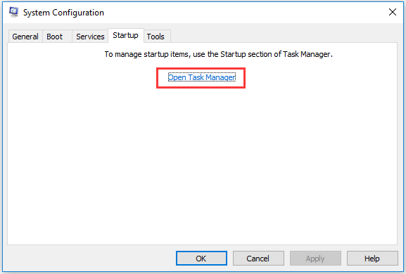 click Open Task Manager
