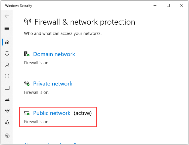 select the active network
