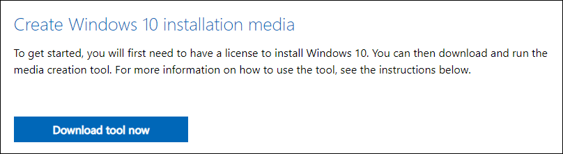 download the Windows 10 installation media