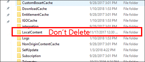 do not delete the LocalContent folder