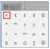 choose the sign for does not equal from the drop-down menu