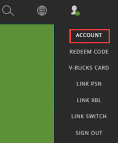 choose the ACCOUNT option