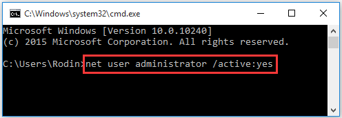 enable Windows built in Administrator account