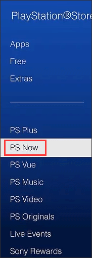 choose PS Now