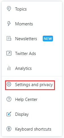 click on Settings and privacy