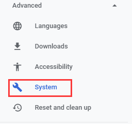 click on System