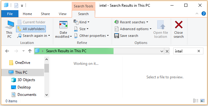 search a large file on Windows 10