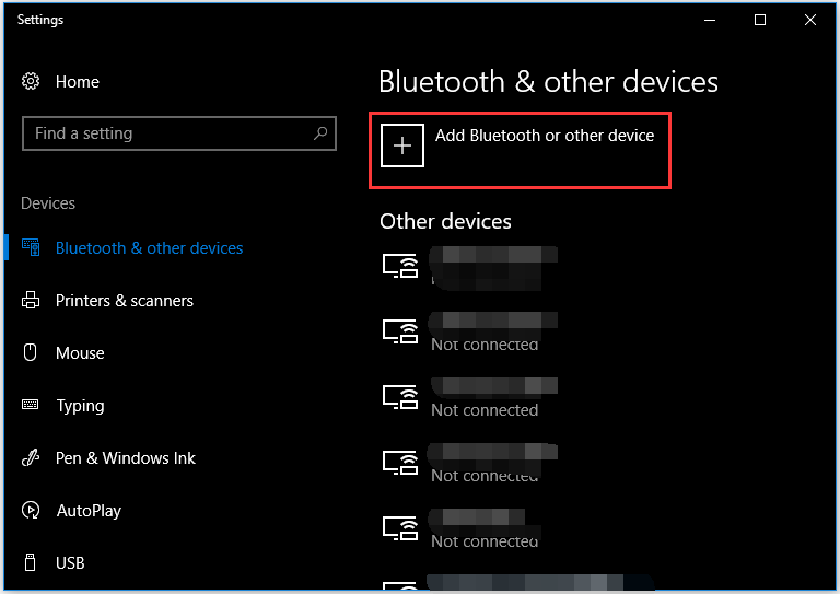 click Add Bluetooth or other device