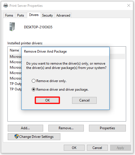 remove driver and driver package
