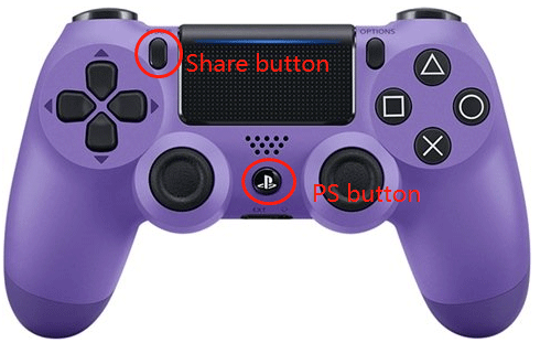 press the PS and Share buttons