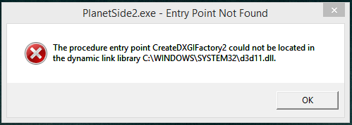 the procedure entry point createdxgifactory2 error
