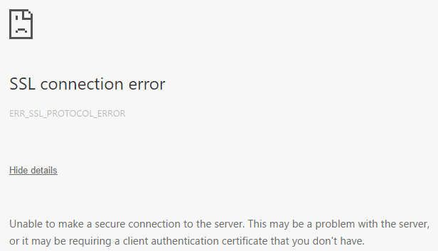 SSL connection error