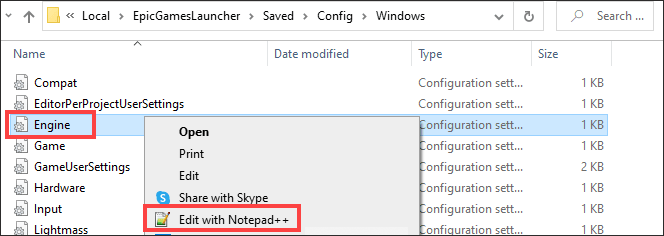 choose to use Notepad to edit the file