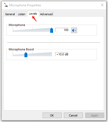 adjust microphone boost and volume