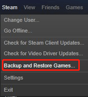 choose Backup and Restore Games