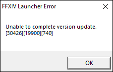 FFXIV Launcher Error