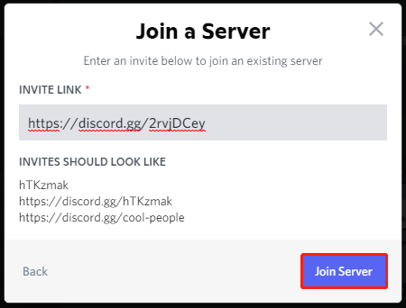 click Join Server