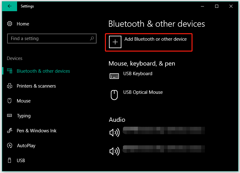 choose Add Bluetooth or other device